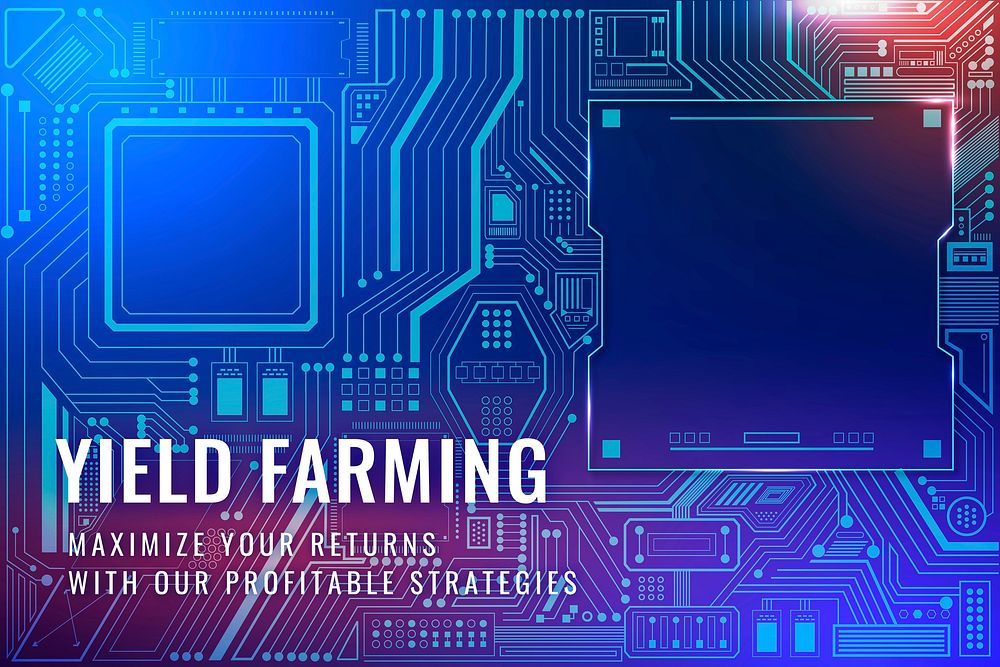 Yield farming investment template vector digital finance blog banner