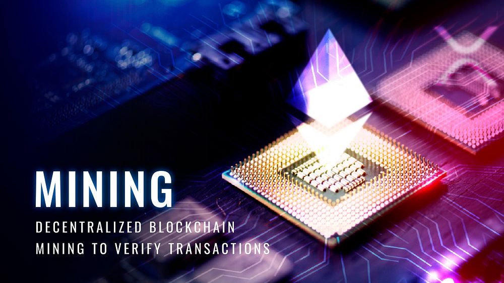 Mining decentralized blockchain template vector finance technology blog banner