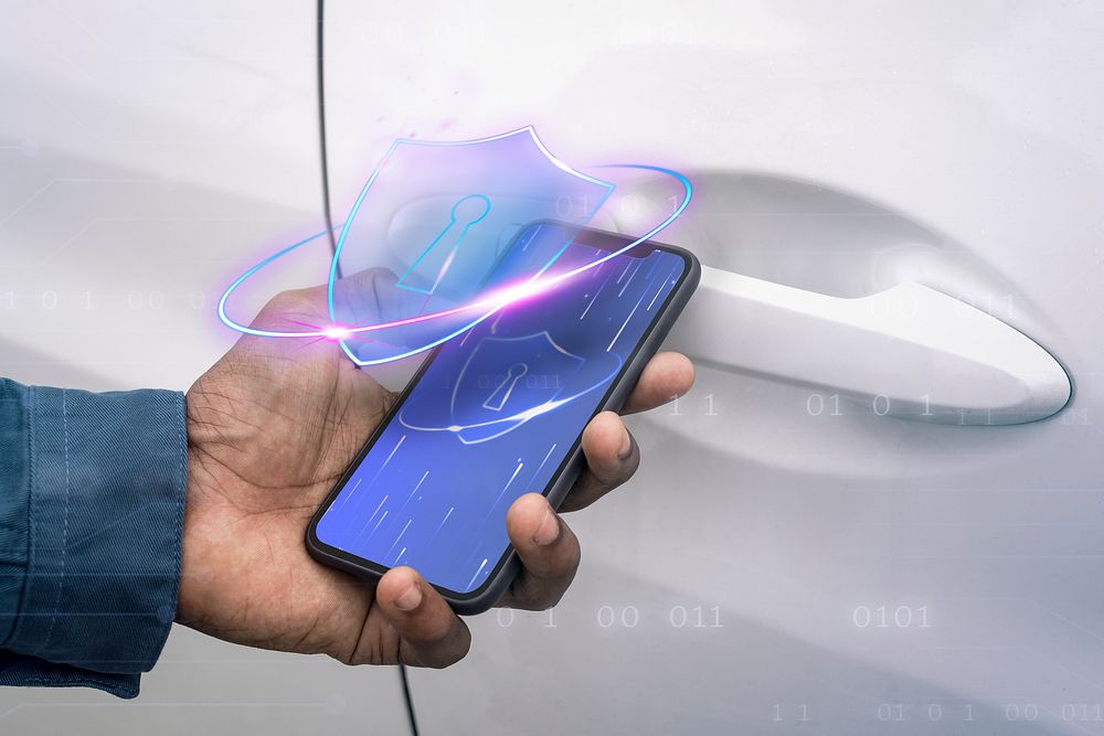 Smart car security unlock via smartphone digital remix