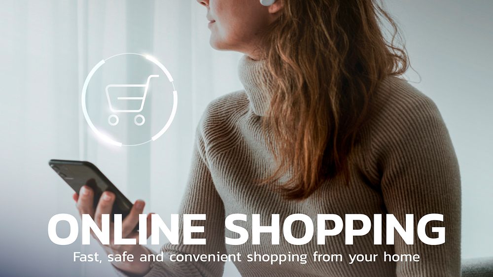 Online shopping digital template vector lifestyle presentation