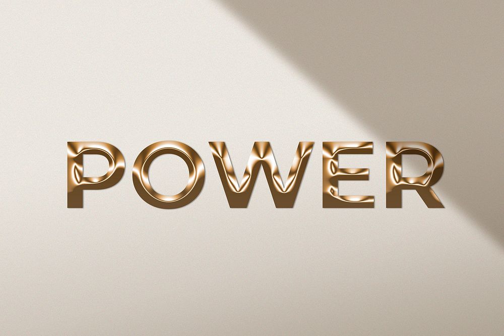 Power word in metallic gold style