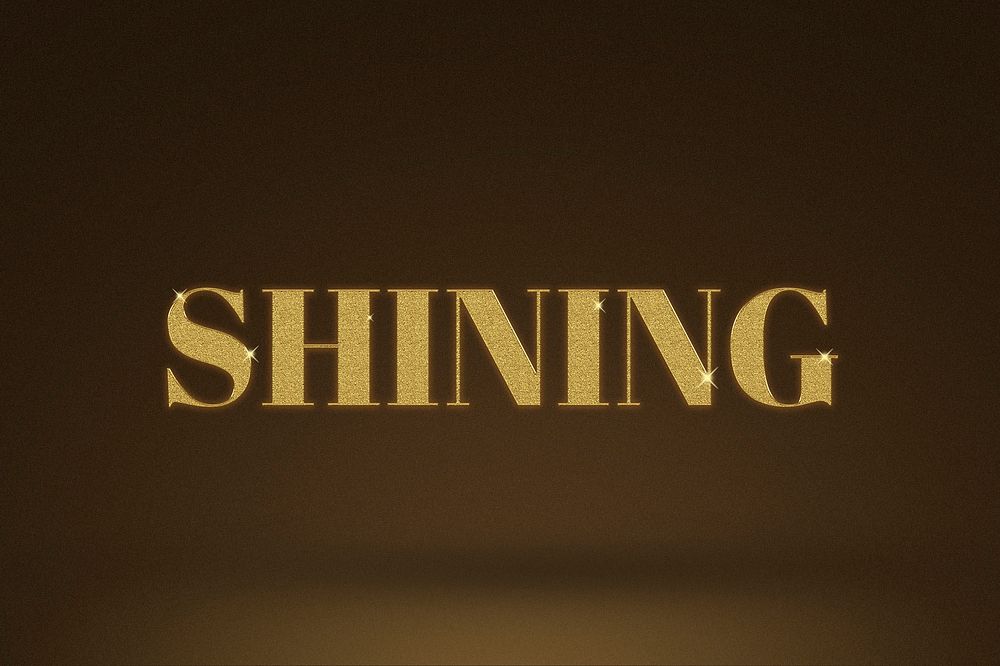 Shining word in gold glitter style