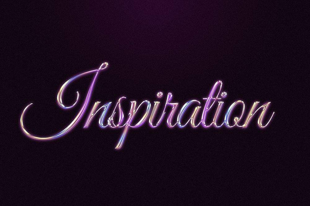 Inspiration word in colorful embossed chrome style