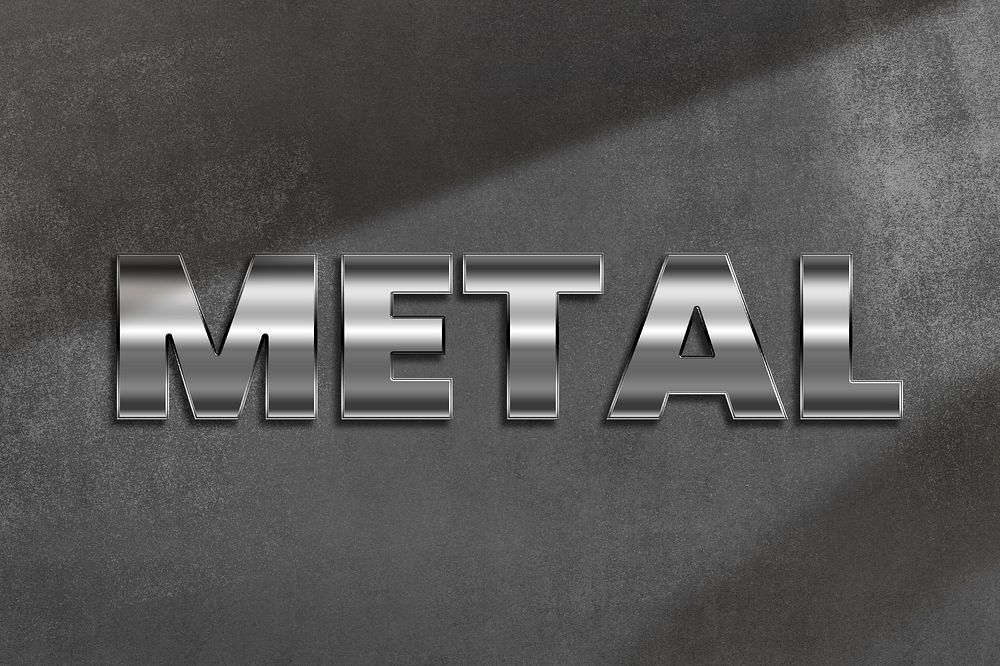 Metal word in metallic style