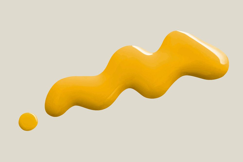 Yellow color paint irregular vector shape creative art graphic element