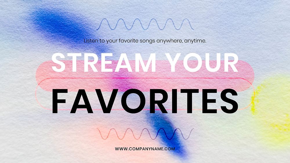 Music streaming colorful template vector in chromatography art ad banner