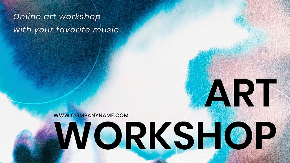 Art workshop blue template vector in chromatography art ad banner