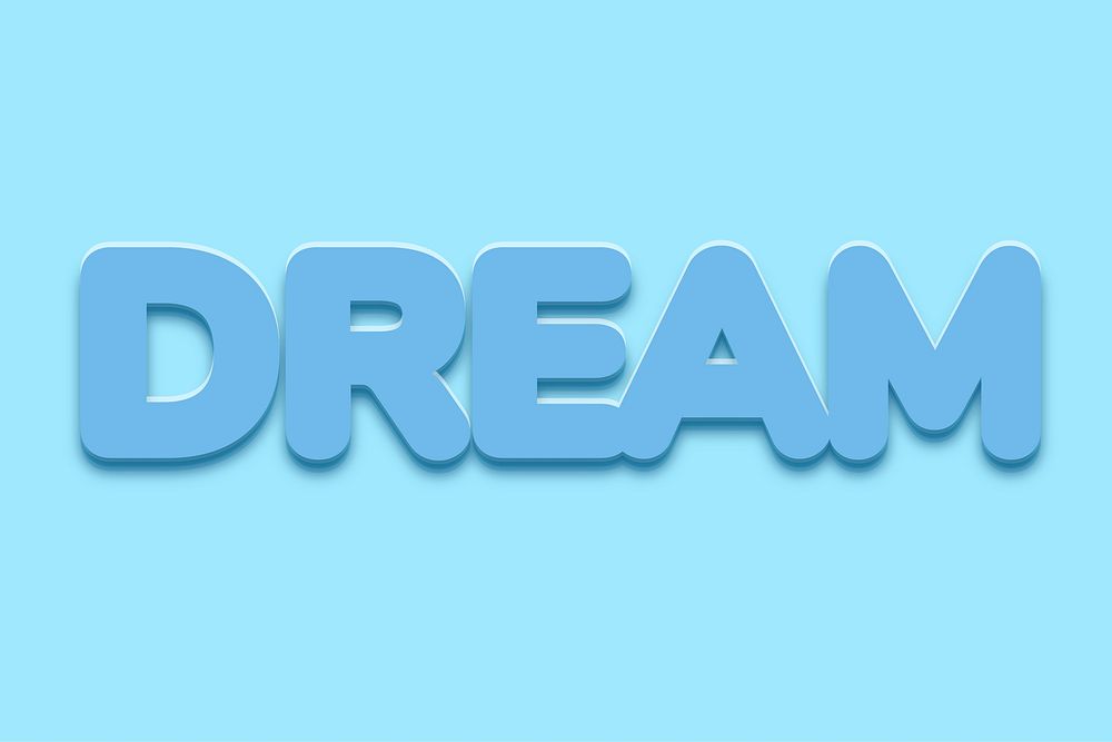 Dream word in bold text style