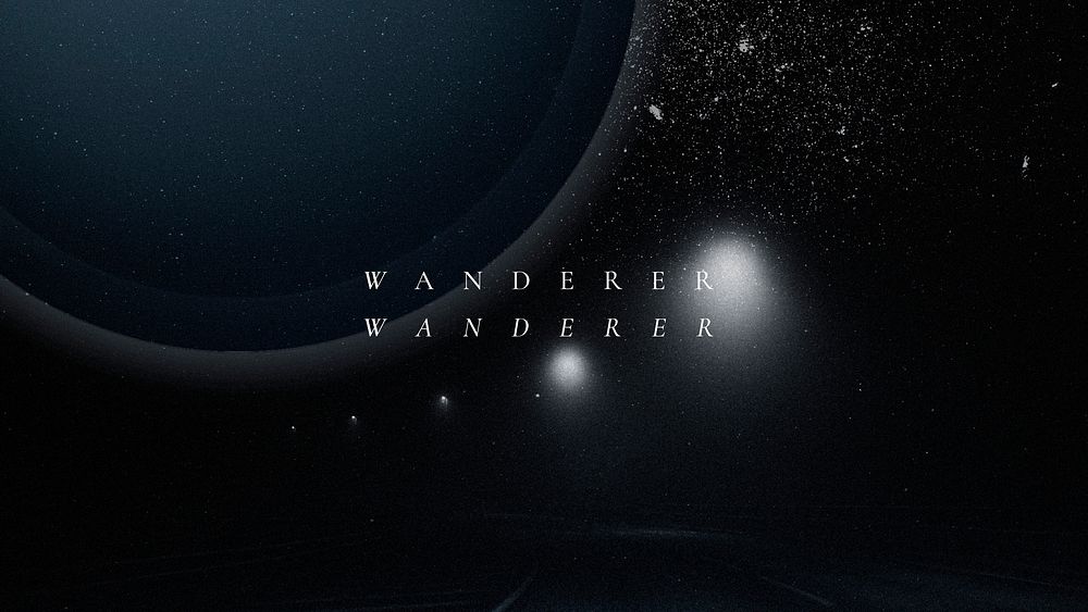 Wanderer inspirational quote template vector galaxy aesthetic blog banner