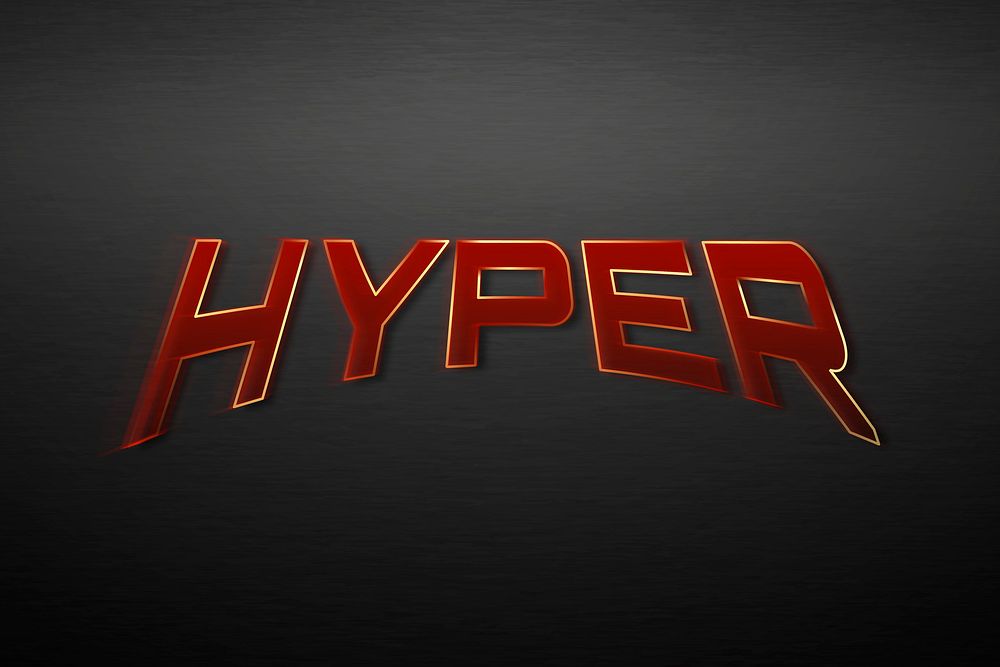 Hyper text in red superhero typography illustration