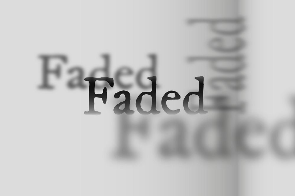 Faded word in shadow font typography illustration