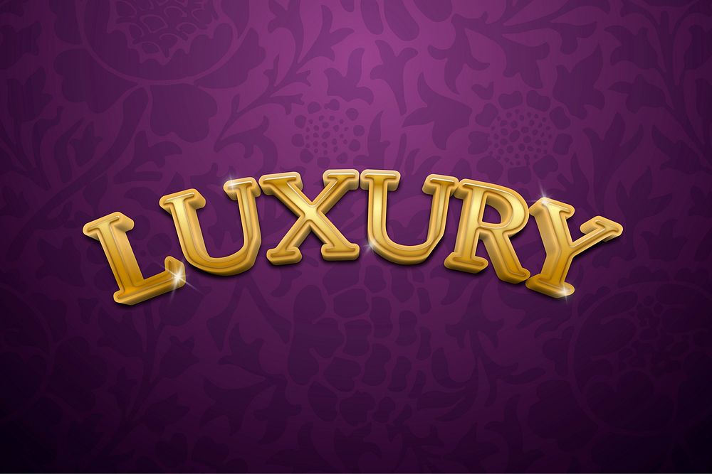 Luxury 3D text in gold fancy typography illustration