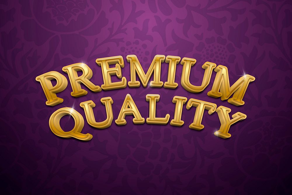 Premium quality 3D text in gold fancy typography illustration