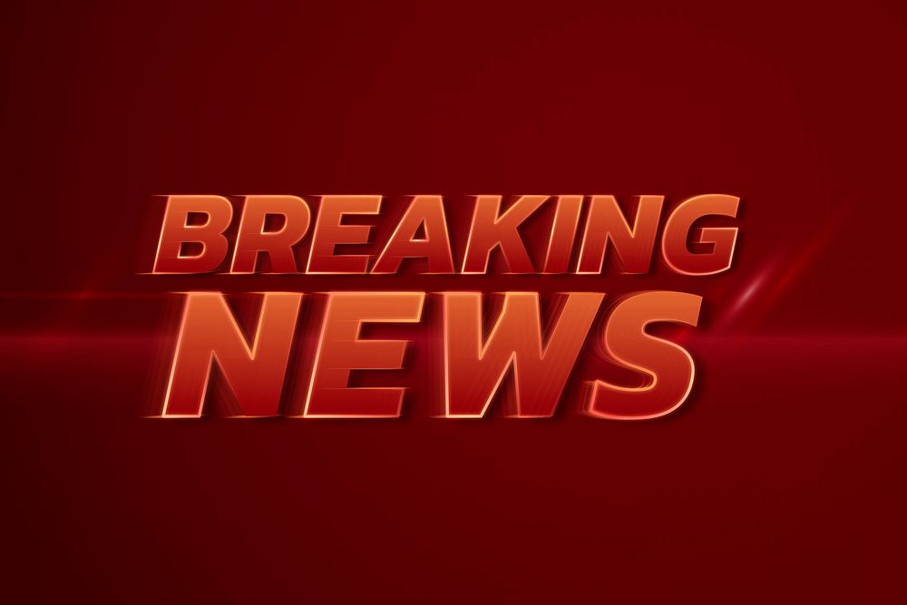 Breaking news 3D neon speed red text typography illustration