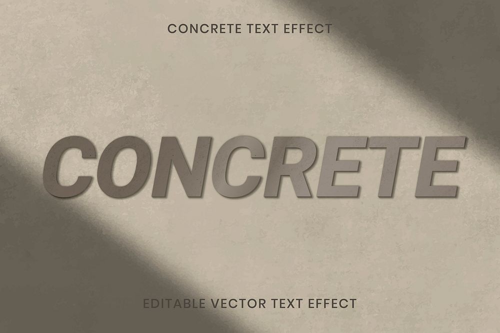 Concrete texture text effect vector editable template