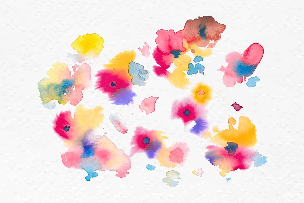 Colorful flowers watercolor vector spring seasonal graphic