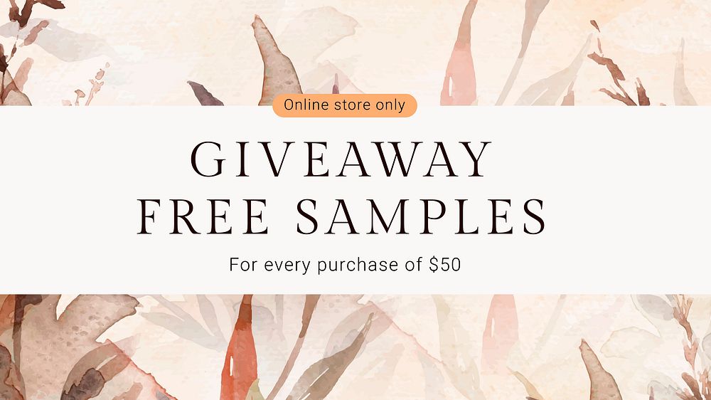 Aesthetic autumn shopping template vector with giveaway text ad banner