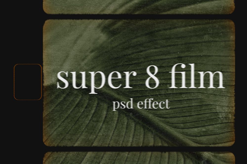 Super 8 film PSD photo effect, retro style
