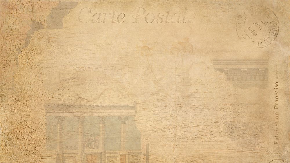 Vintage desktop wallpaper, HD background with faded architecture illustration and handwriting
