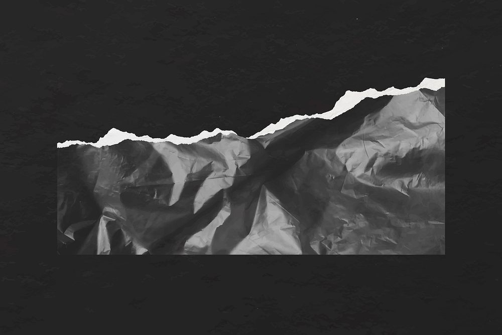 Black ripped paper border vector
