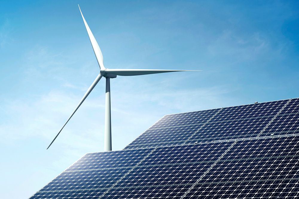 Clean energy technology, solar panels & wind turbines