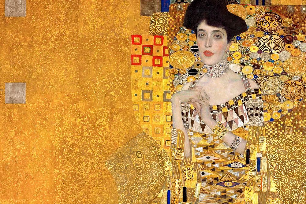 Adele Bloch-Bauer background, Gustav Klimt's artwork remixed by rawpixel psd