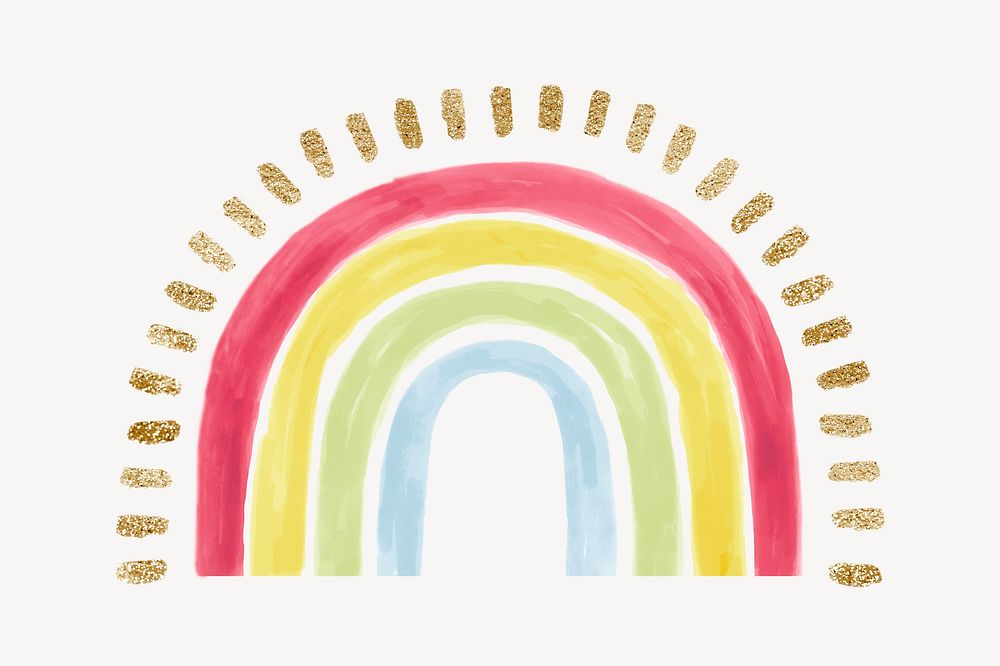 Cute rainbow clipart, watercolor design