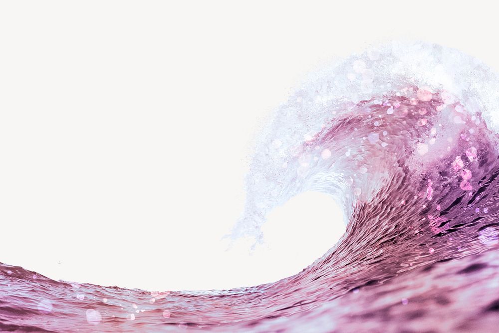 Pink ocean wave background, aesthetic nature