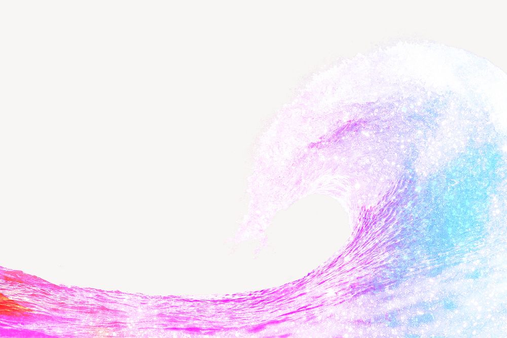 Holographic ocean wave background, aesthetic glitter design 