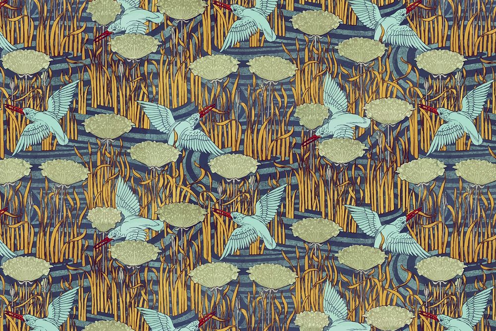 Maurice&rsquo;s bird pattern background, vintage animal, famous artwork remixed by rawpixel vector