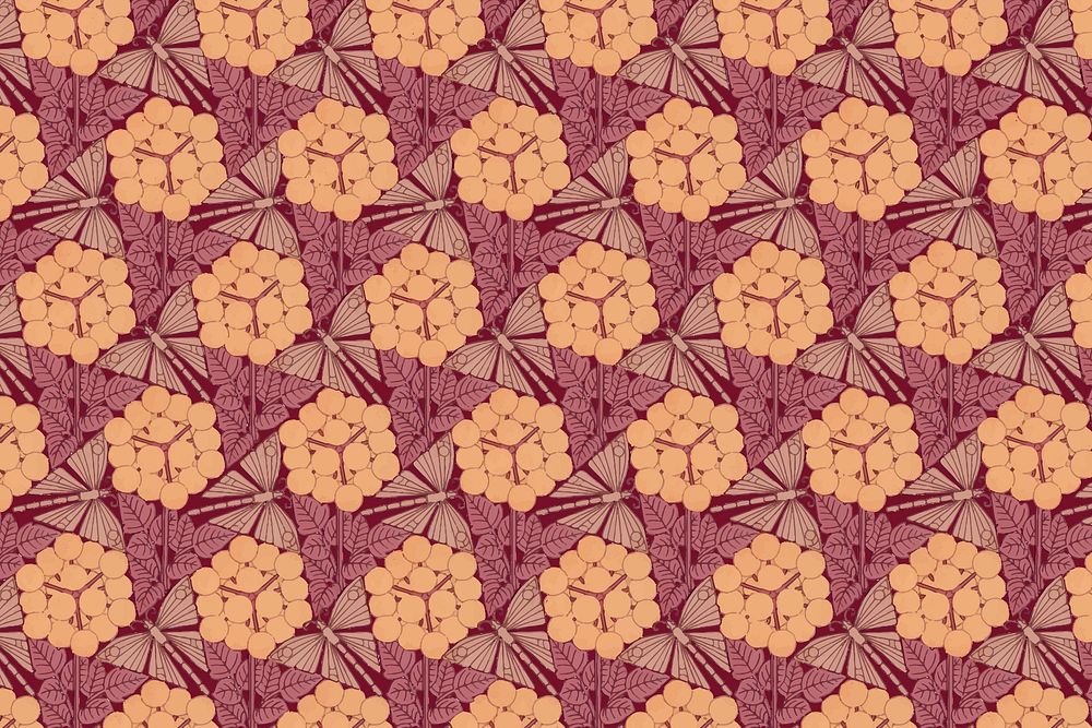 Vintage flower pattern background, Maurice Pillard Verneuil artwork remixed by rawpixel vector