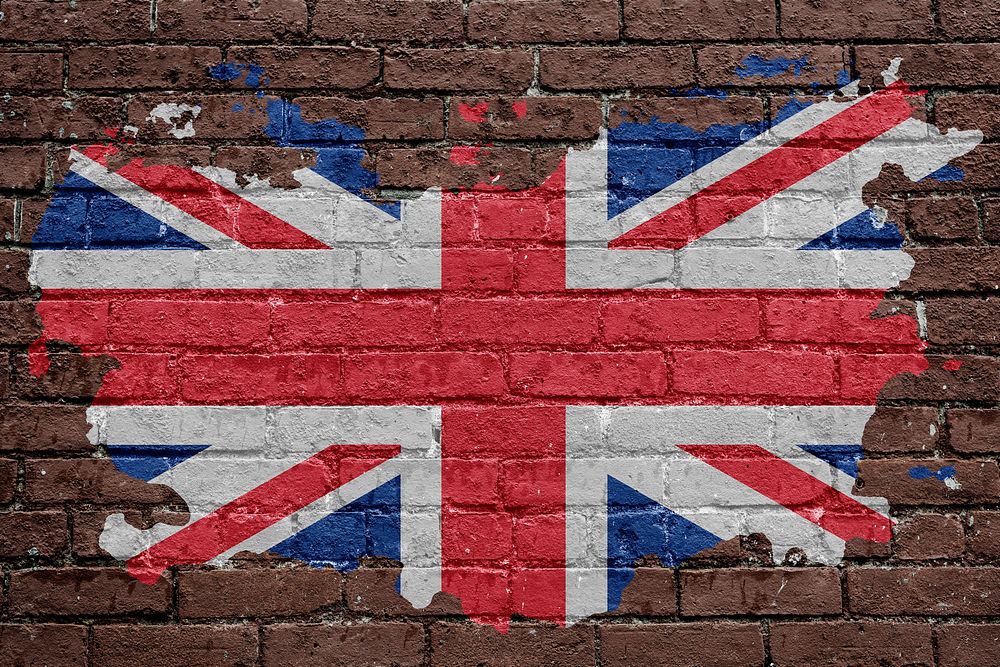 British flag brick wall graphic