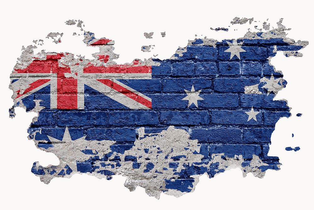 Flag of Australia brick wall graphic
