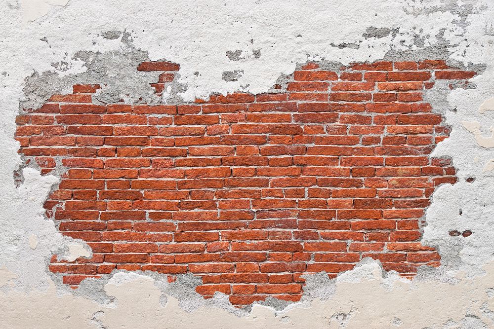 Grunge brick wall mockup, textured psd