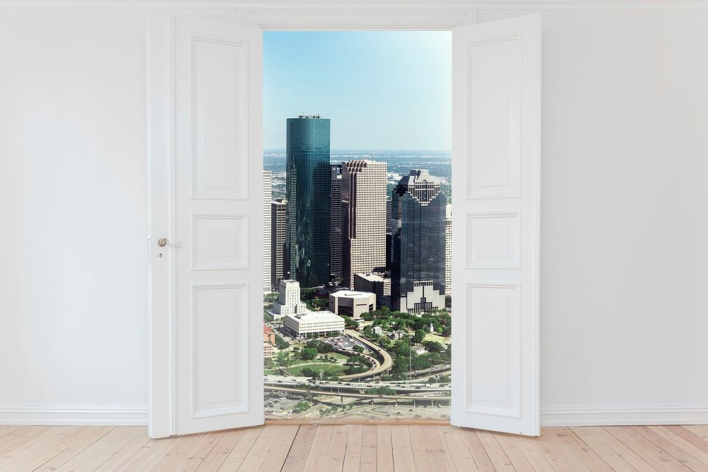 City living collage element, white interior psd