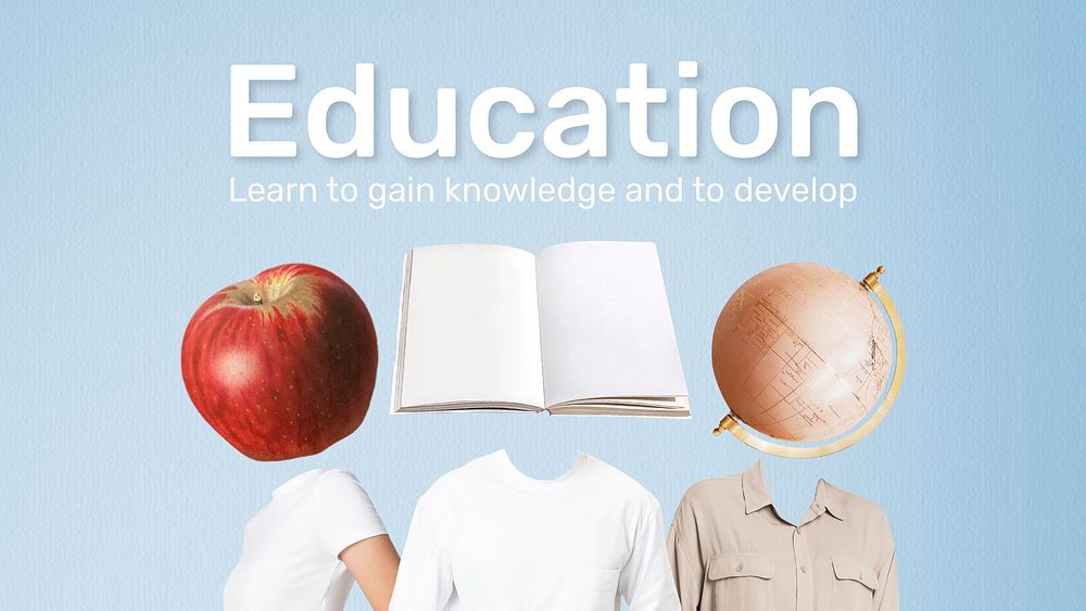 Education banner template, creative remixed media vector