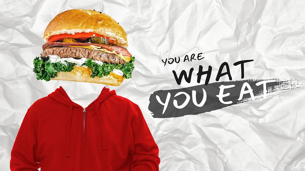 Foodie banner template, you are what you eat quote vector