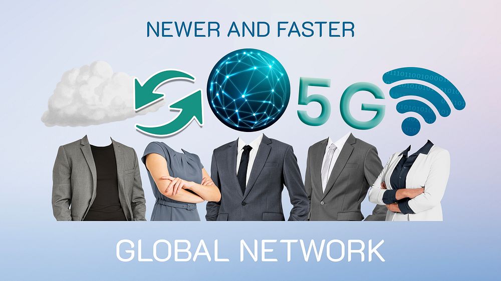 Global network banner template, business communication remixed media vector