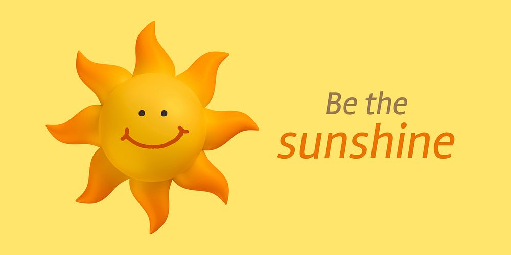 Smiling sun Twitter ad template, be the sunshine quote vector