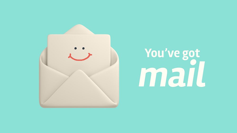 You've got mail banner template, cute notification vector