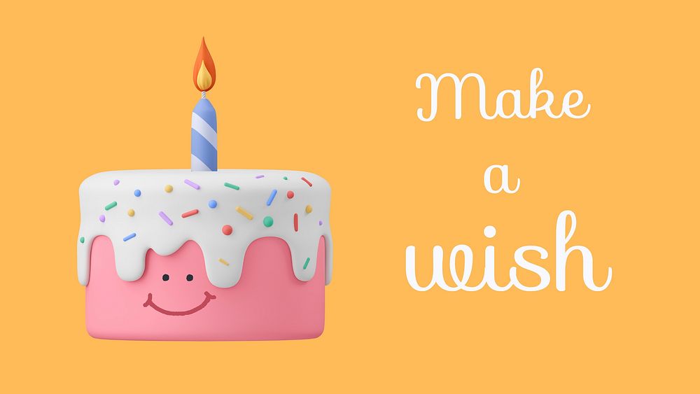 Make a wish banner template, birthday celebration vector