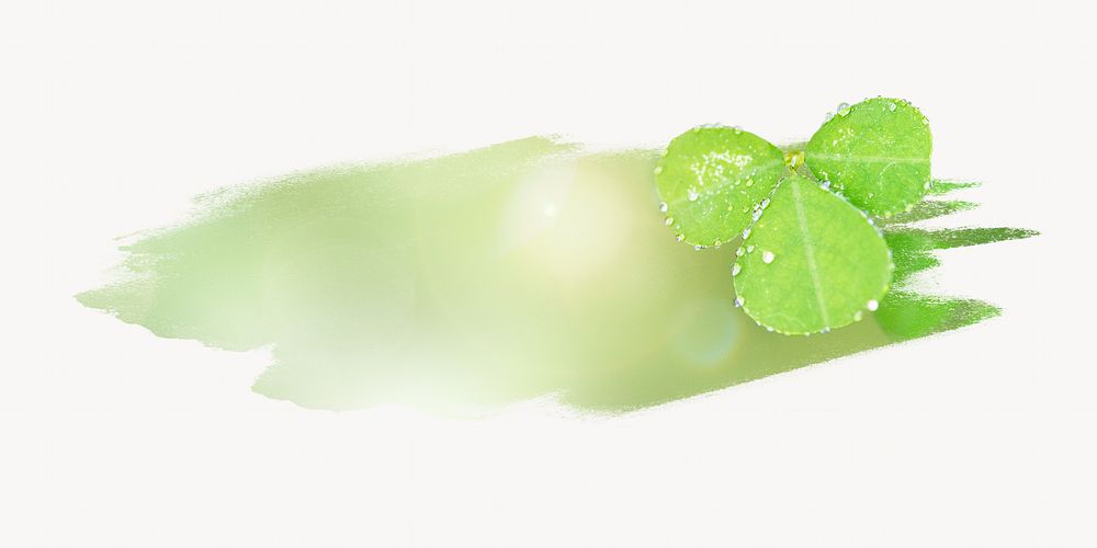 Green leaves with water drops image element 