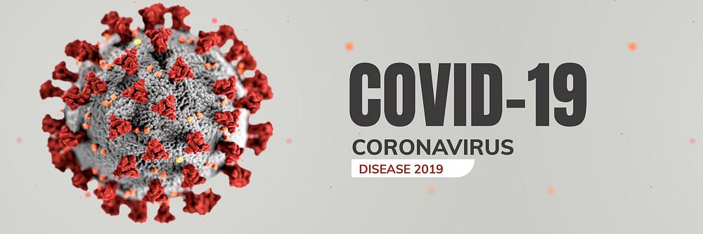 Coronavirus under the microscope banner vector