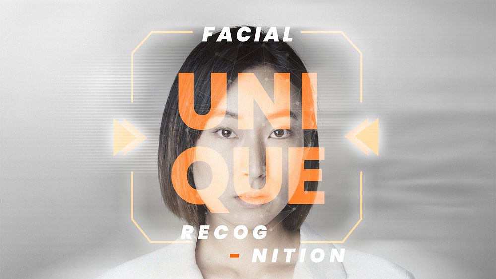 Facial recognition template vector futuristic technology