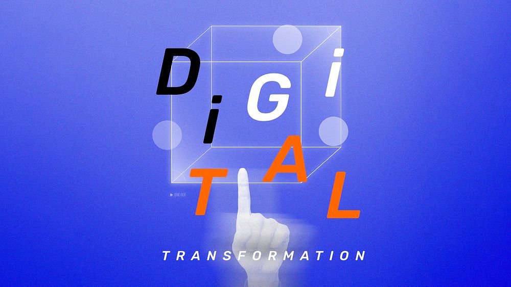 Digital transformation technology psd editable template
