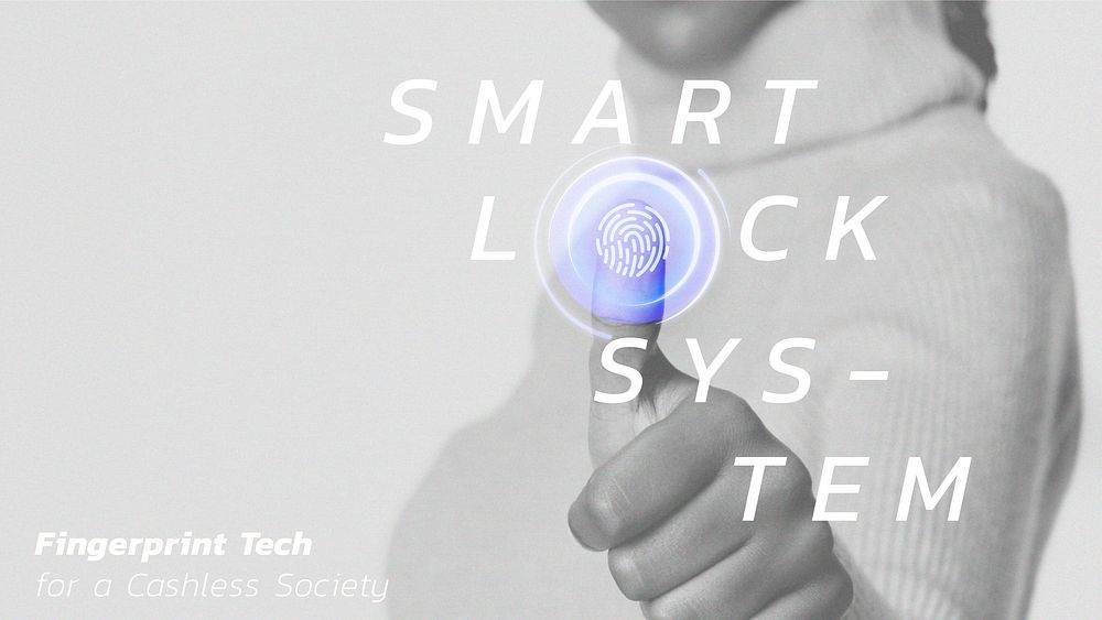 Smart lock system template vector futuristic technology