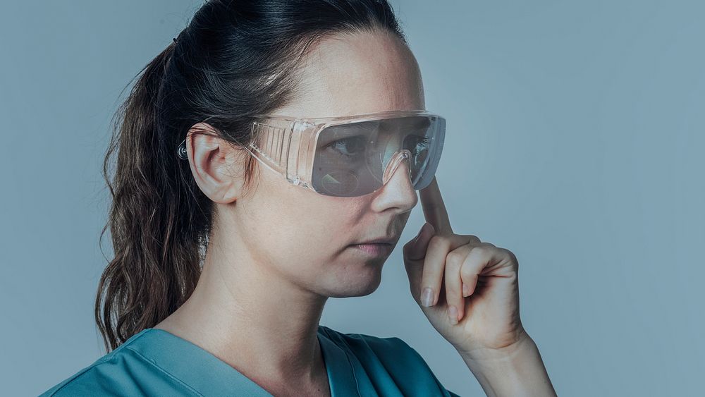 Female doctor with transparent glasses