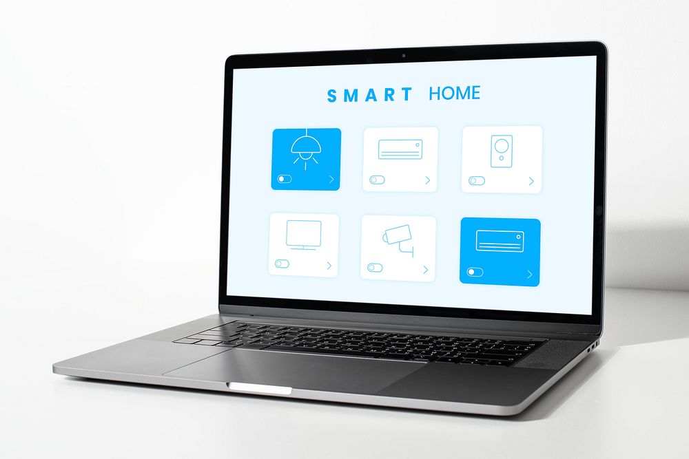 Smart home program on laptop screen