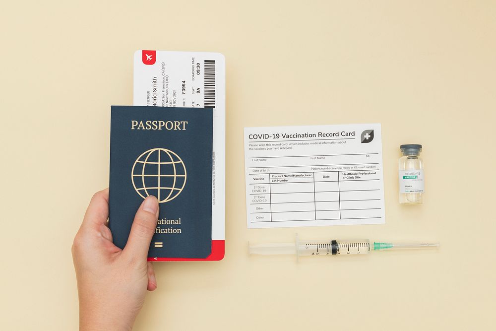 Covid-19 vaccine certificate with passport travel permit