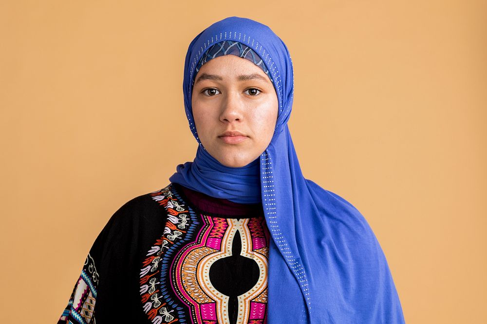 Young Muslim woman in a blue hijab